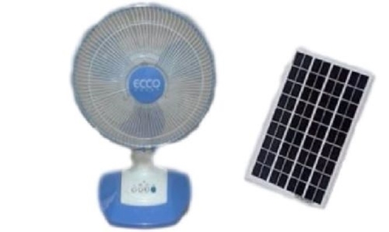 Picture of ECCO 12 Inch High Backup DC Fan with 10 W Solar Panel - DC Fan